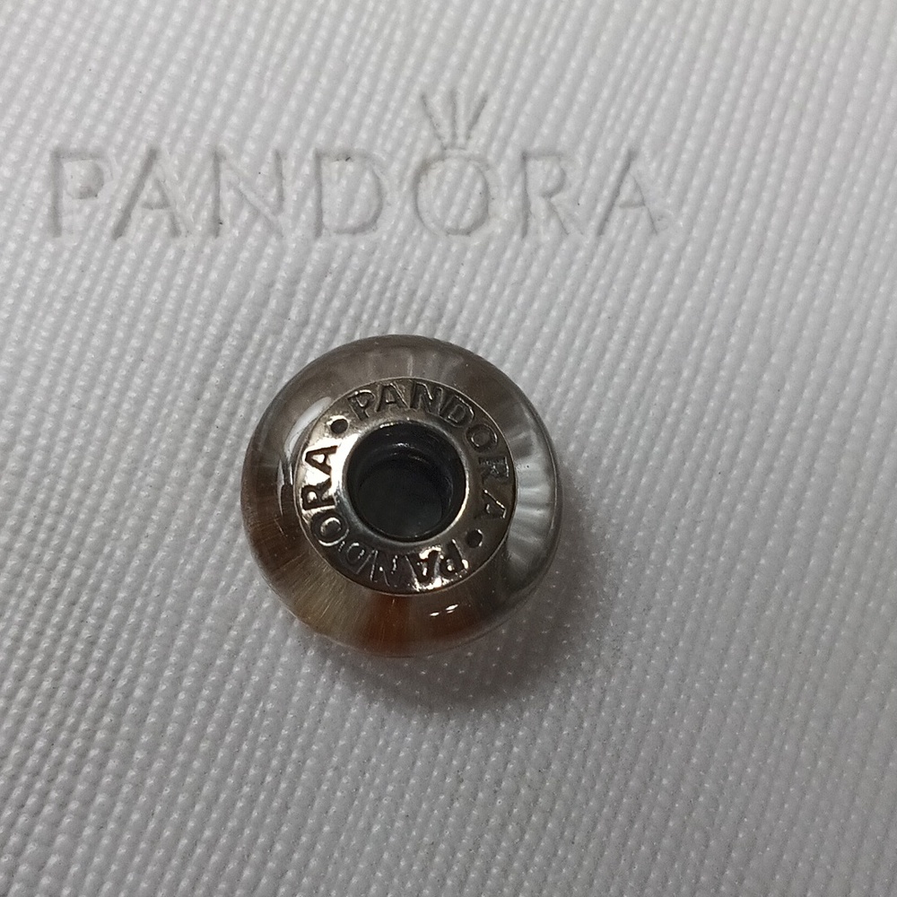 Pandora Vintage Silver Orange Python Murano Glass… - image 2